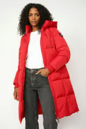 Nova square down coat, chinese red