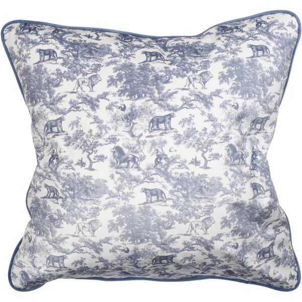 Velvet savannah pattern cushion cover 50x50, country blue