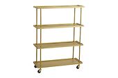 Kamo trolley with 4 shelves, golden