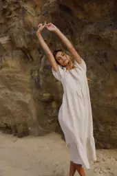 Astrid dress, sandshell