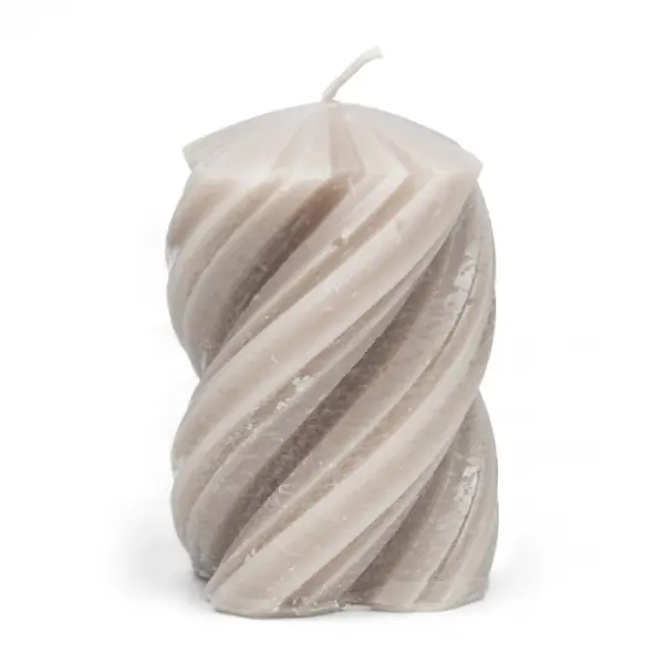Twisted pillar candle 6,5x9, flax