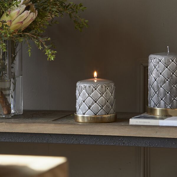 Pillar candle padded 9,5x10, flax