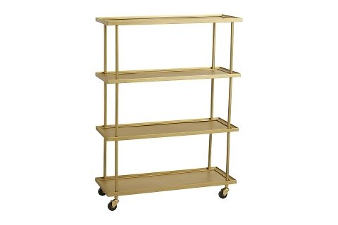 Kamo trolley with 4 shelves, golden