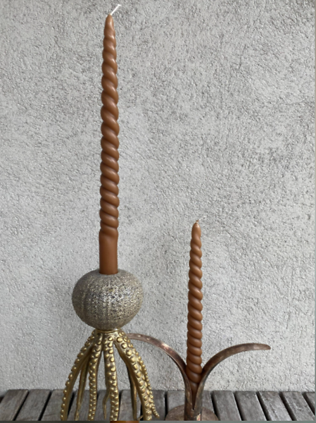 Kierrekynttilä 2kpl, tummanbeige