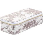 Velvet jewellery box mini, warm taupe savannah pattern