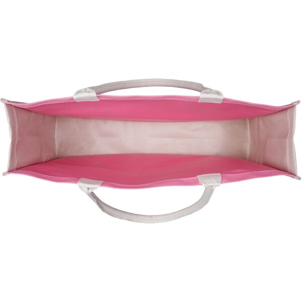 Canvas tote "Summer love" large, bubblegum pink/sand