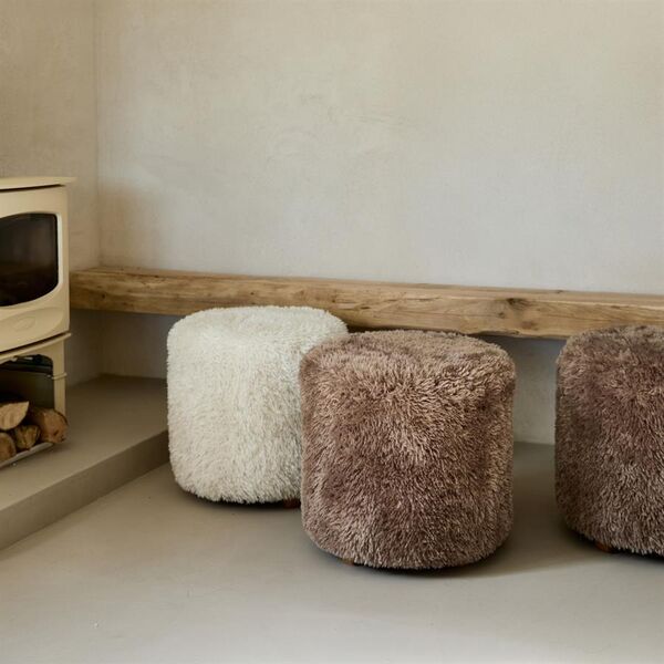 Bovery footstool, raccoon taupe
