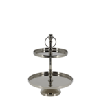 Etagere with 2 round trays, silver