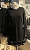 Dress with big ruffle, black