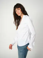 Hassie pleat shirt, white