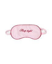 Pinstripe sleep mask, pink/white