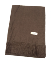 Scarf blended with cashmere, dark brown