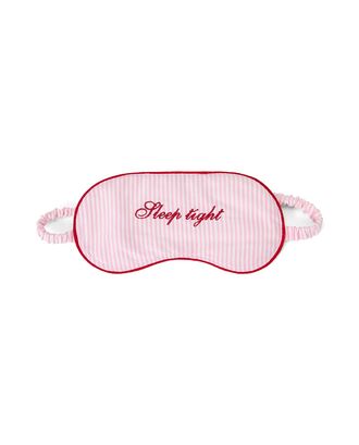 Pinstripe sleep mask, pink/white