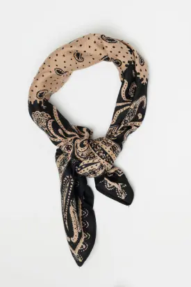 Paisley scarf, beige & black