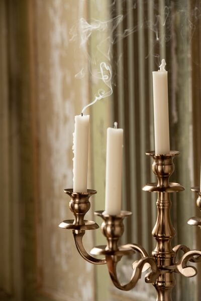 Candle holder aluminium 98cm, rose gold