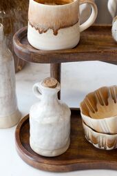 Jug with cork stopper, cream