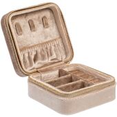 Velvet jewellery box mini, sparkled champagne