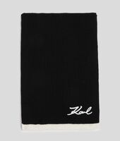 K/Signature knit scarf, black/white