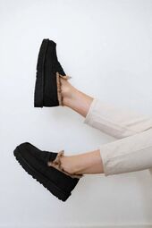 Ellis nubuck loafer, black