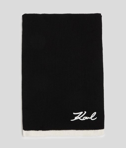 K/Signature knit scarf, black/white