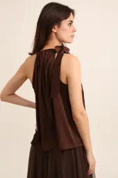 Elisabeth satin top, choco