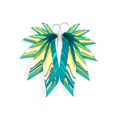 The wings silver medium, rainbow green
