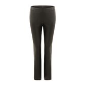 Cropped leather leggings, black