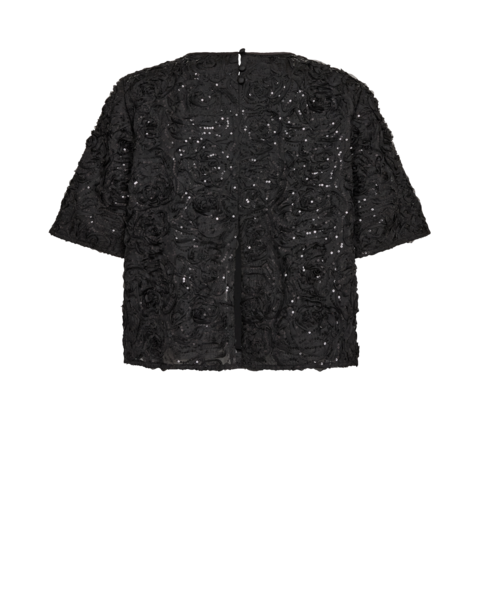 Reya sequins back top, black