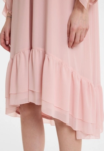 Dress with ruffles, rose