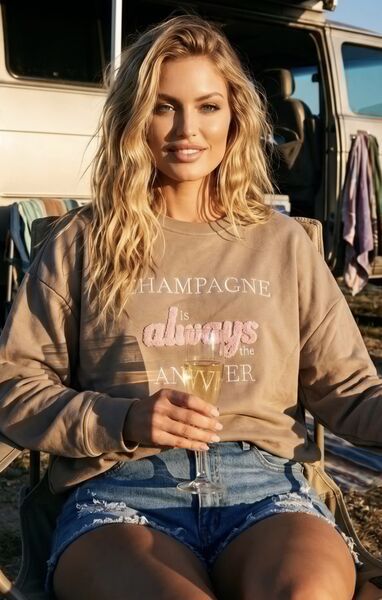 Champagne sweater, choco