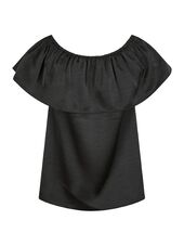 Kris heavy sateen top, black