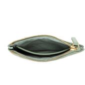 Leather quilted pouch small, milieu green