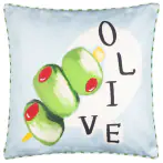 Mediterranean olive ourdoor cushion 43x43, olive/blue