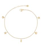 Beachcomber anklet multi, gold