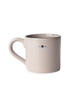 Stoneware mug, beige/dark blue