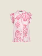 Violet ruffle blouse, soft pink