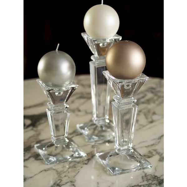 Velvet ball candle 10cm, pearl