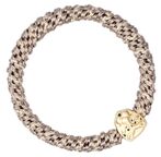 Fat hair tie with lion, warm taupe stripe