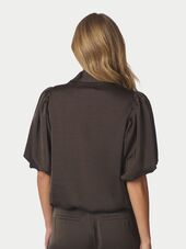 Parisa heavy sateen blouse, dark brown