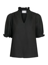 Odesa linen blouse, black