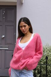 Cornelia mohair cardigan, pink