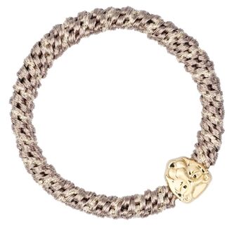 Fat hair tie with lion, warm taupe stripe