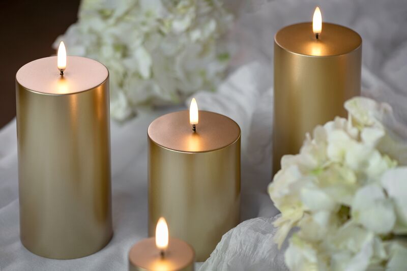 Led pillar candle 10cm, gold