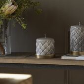 Pillar candle padded 9,5x10, flax