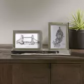 Double photo frame silver 10x15