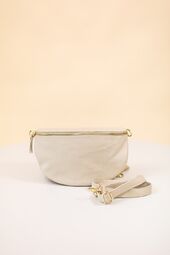 Carrie nahkalaukku M, beige/kulta