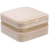 Velvet jewellery box mini, sparkled champagne