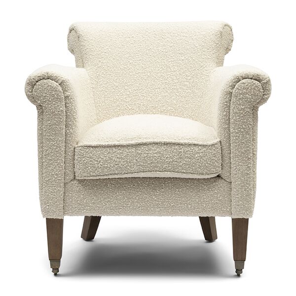 Paramount armchair bouclé, white sand