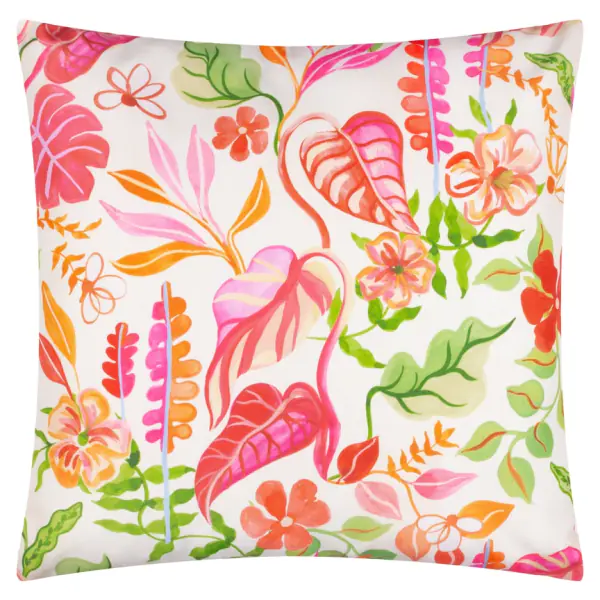 Tropical bloom outdoor cushion 43x43, natural