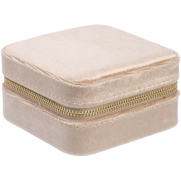 Velvet jewellery box mini, sparkled champagne